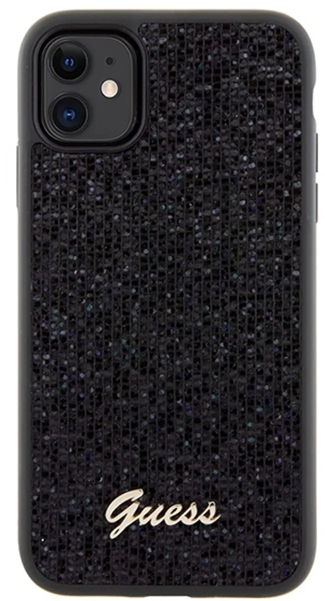 GUESS Disco Metal Script Back Case - iPhone 11/XR Zwart