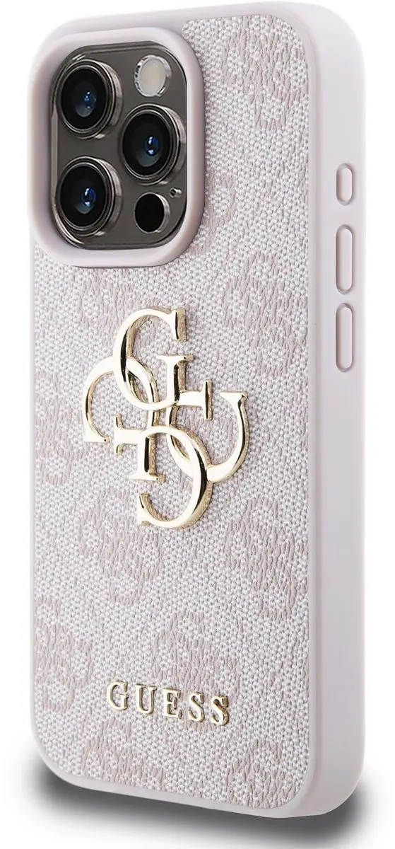 GUESS 4G Metal Logo Hoesje iPhone 15 Pro Max - Roze