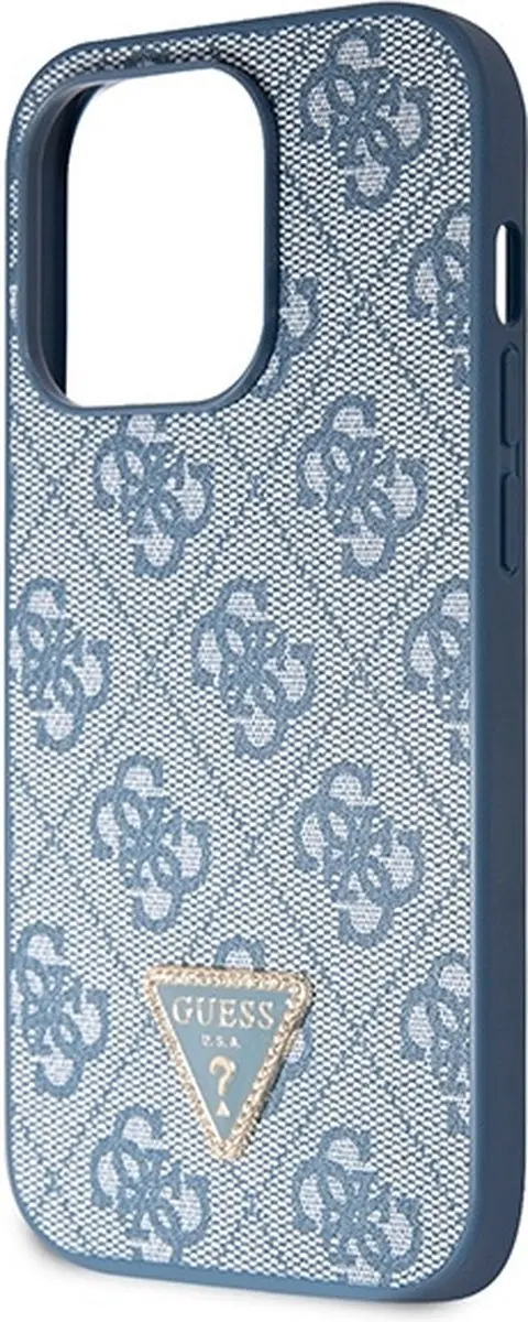 GUESS 4G Triangle Crossbody Hoesje iPhone 15 Pro - Blauw