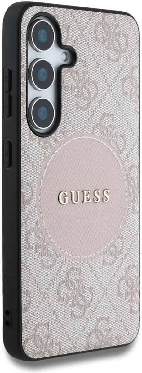 GUESS 4G Ring Cirkel Logo Hoesje - Samsung Galaxy S25 Plus - Roze