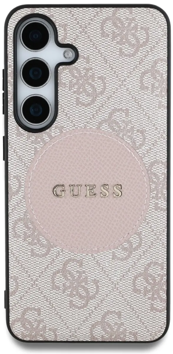 GUESS 4G Ring Cirkel Logo Hoesje - Samsung Galaxy S25 Plus - Roze