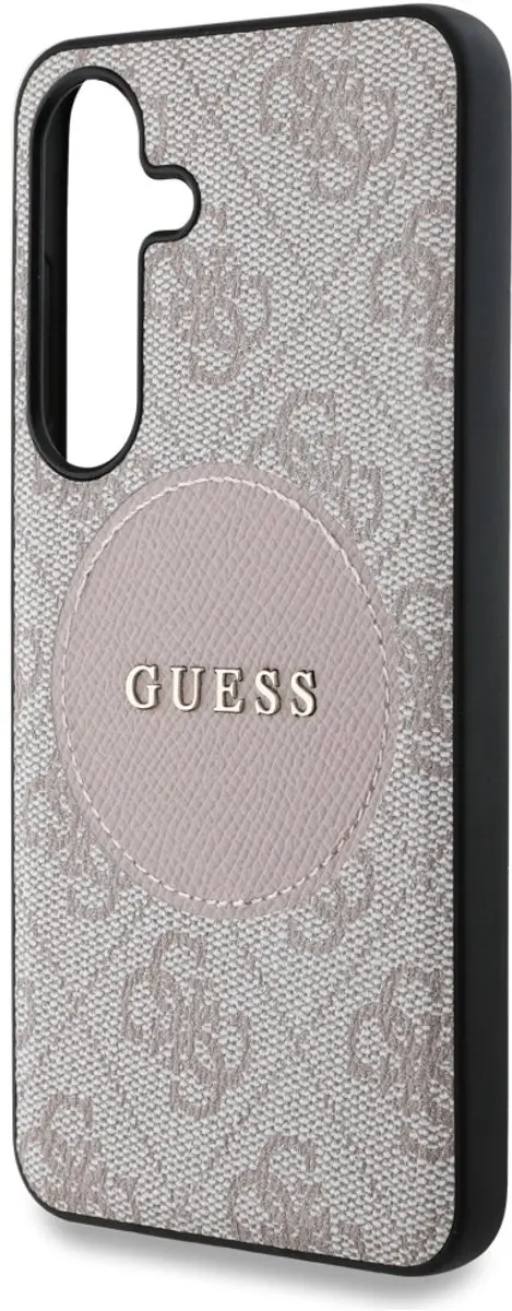 GUESS 4G Ring Cirkel Logo Hoesje - Samsung Galaxy S25 Plus - Roze