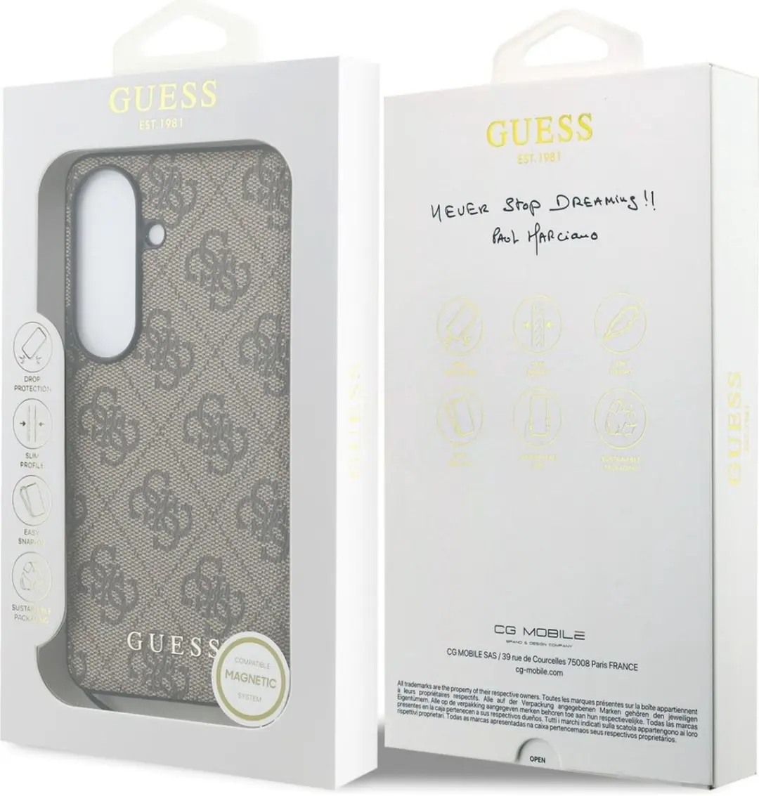 GUESS Hoesje Samsung Galaxy S26 - Classic Logo - Bruin - GUHMS26L4GFBR