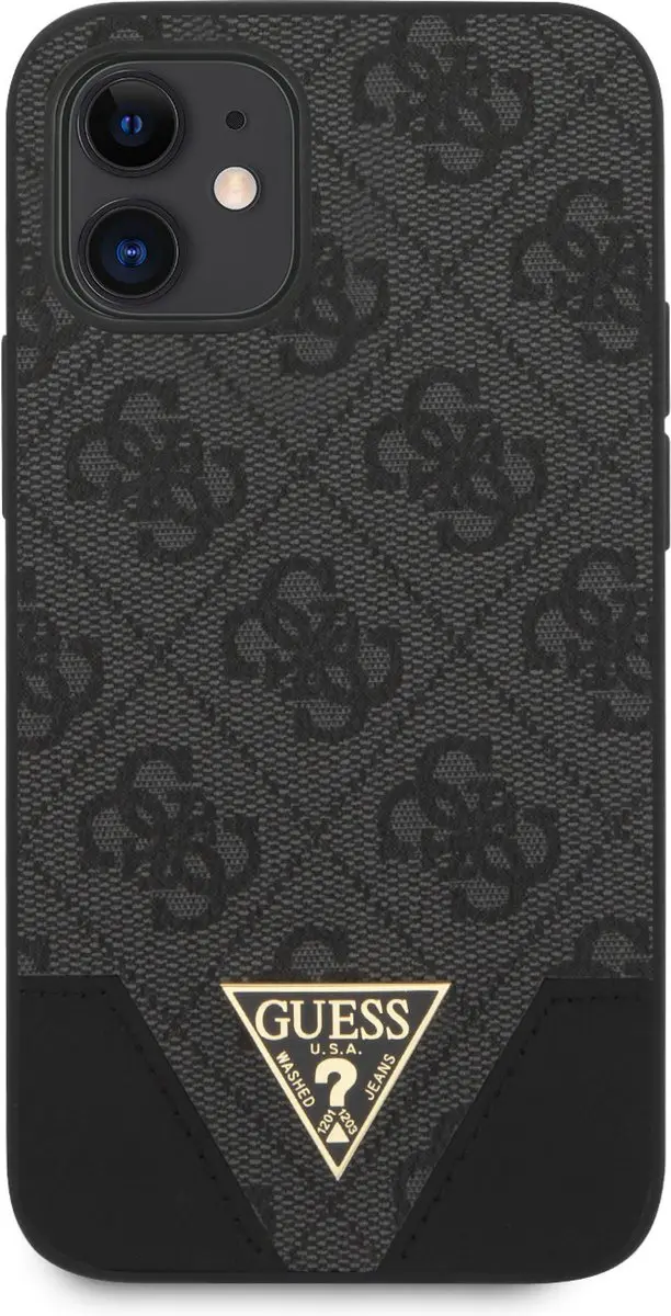 GUESS Hoesje iPhone 12 Mini - Kunstleer Grijs - S212-3