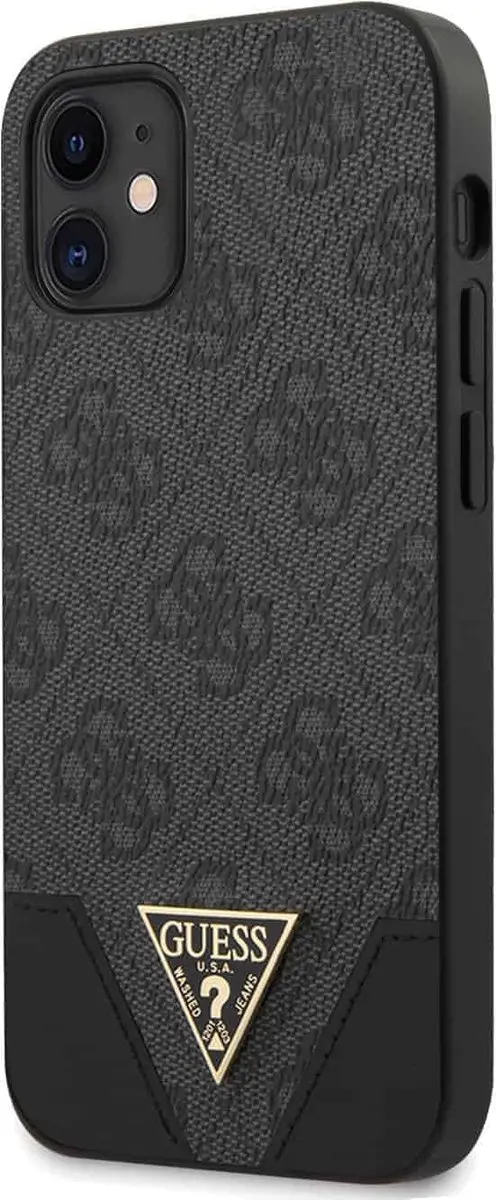 GUESS Hoesje iPhone 12 Mini - Kunstleer Grijs - S212-3