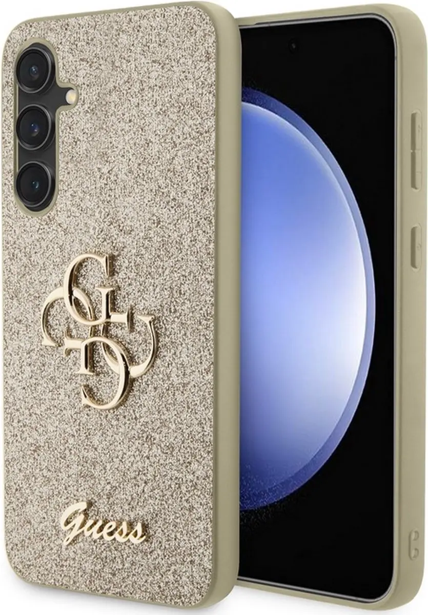 GUESS 4G Metal Logo Glitter Back Case Goud - GUHCS23FEHG4SGD