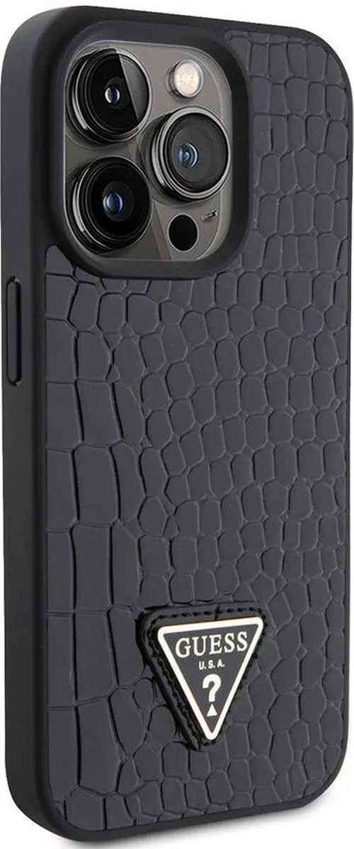 GUESS Crocodile Triangle Back Case - iPhone 15 Pro - Zwart - afbeelding 6 van 6