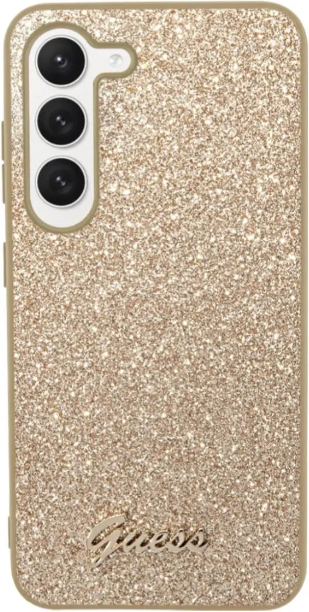 Guess Glitter Flakes Hoesje - Samsung Galaxy S23 - Goud