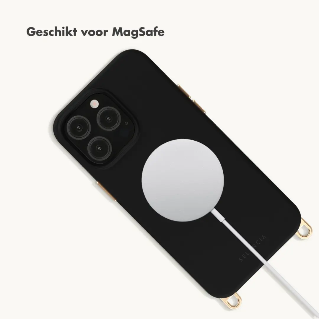Selencia Hoesje iPhone 14 Pro Rivièra Velvet Black - MagSafe - afbeelding 6 van 6