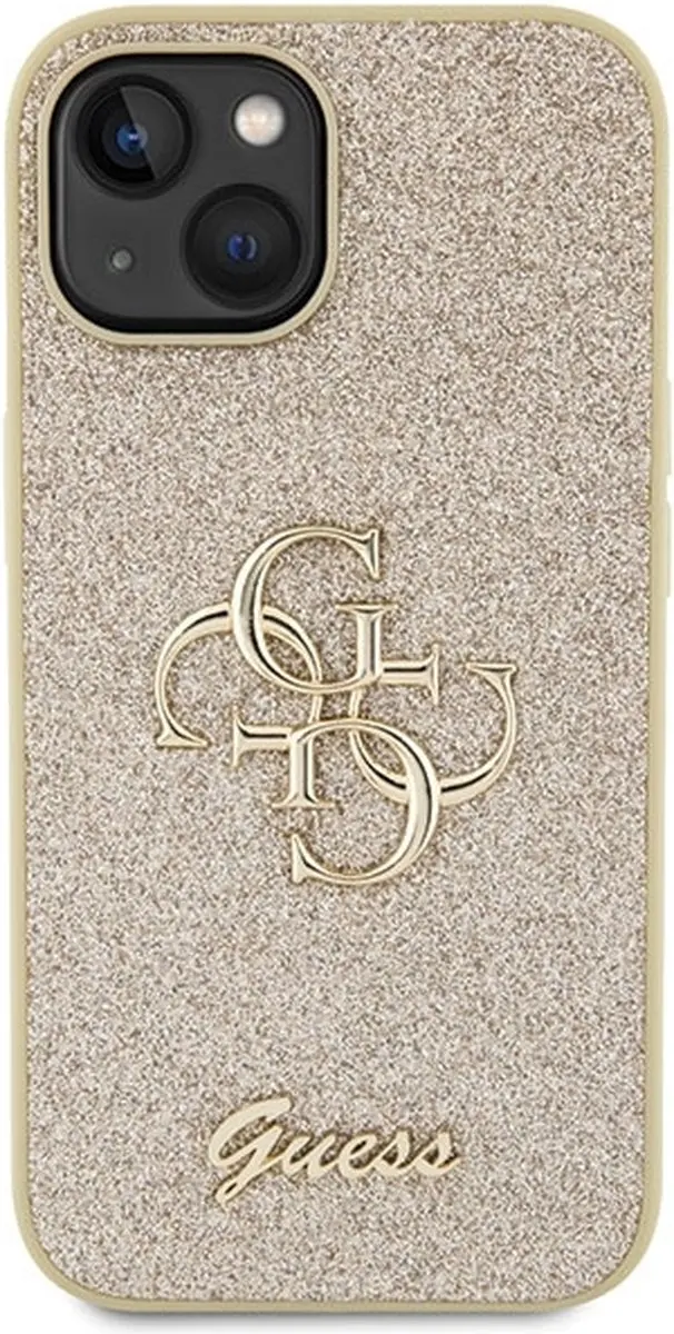 GUESS 4G Logo Glitter Back Case - iPhone 15 - Goud - afbeelding 6 van 6