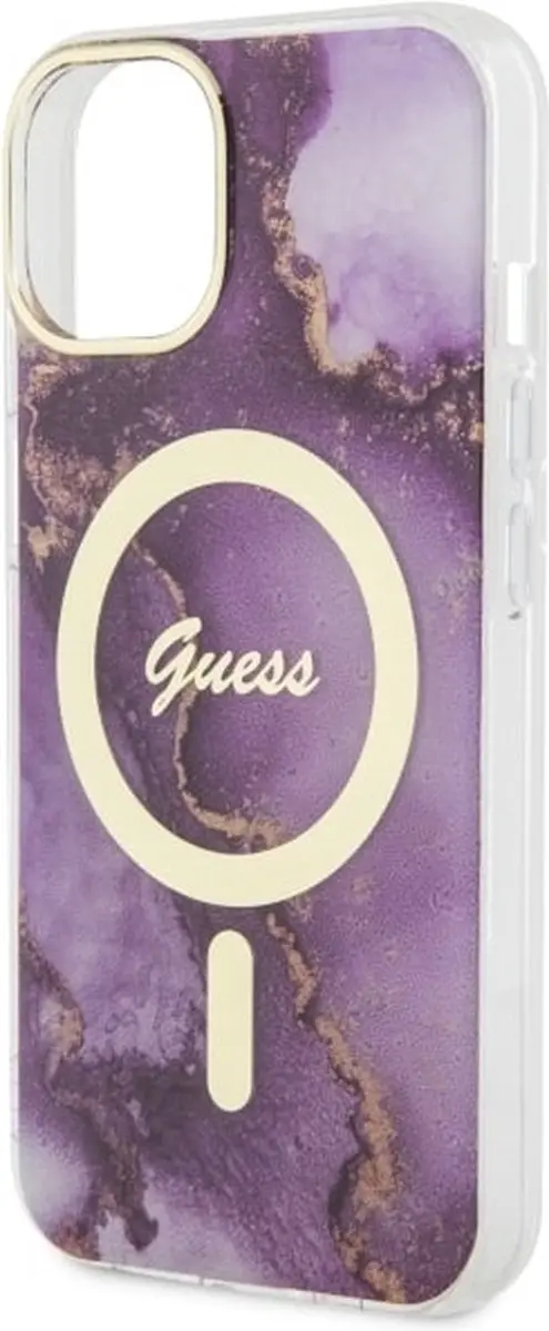 Guess Golden Marble Back Case MagSafe - Paars - afbeelding 6 van 6