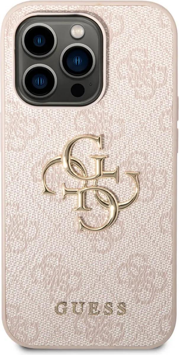 Guess 4G Metal Logo Hoesje iPhone 15 Pro - Roze - MPN 12066