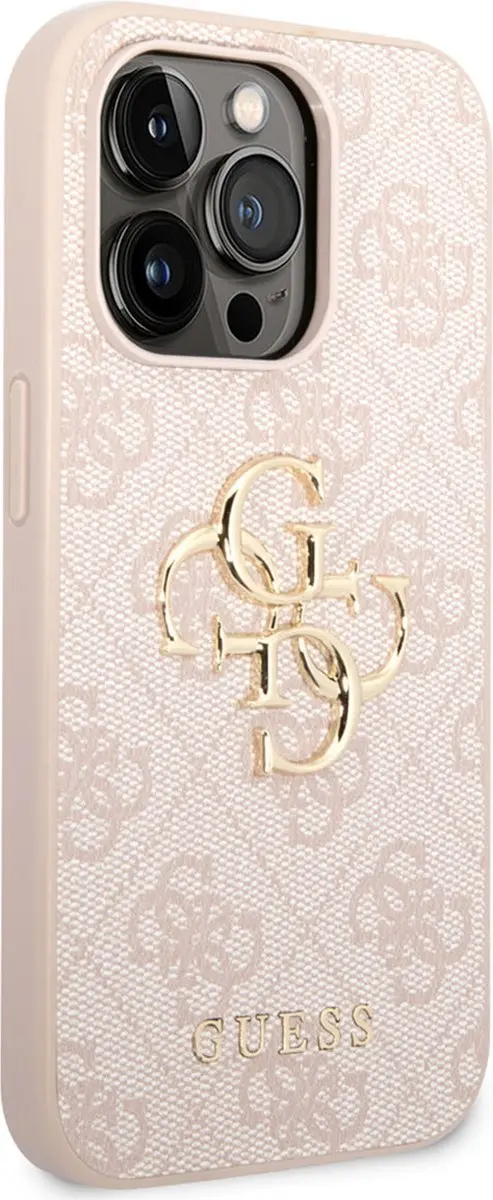 Guess 4G Metal Logo Hoesje iPhone 15 Pro - Roze - MPN 12066