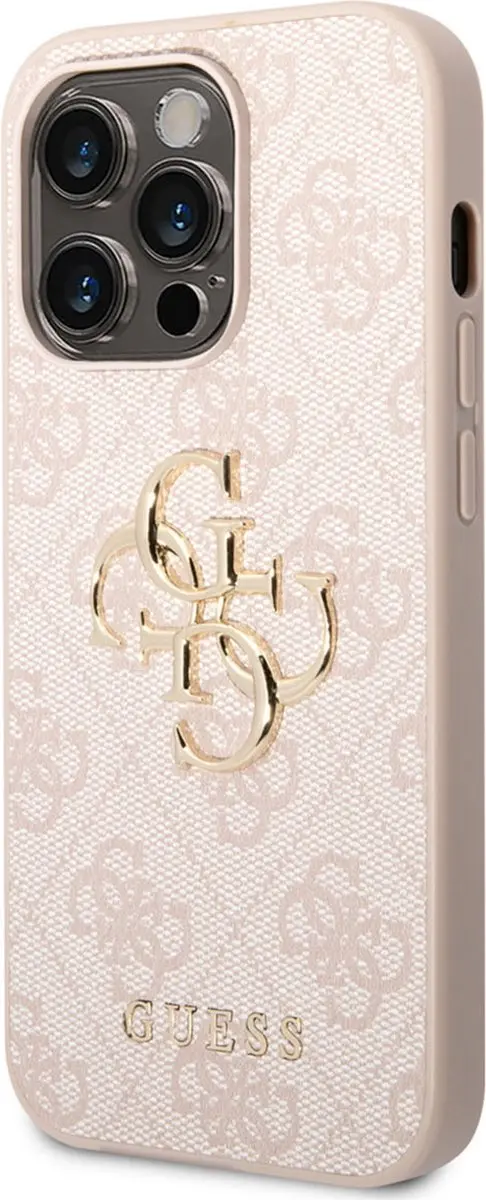 Guess 4G Metal Logo Hoesje iPhone 15 Pro - Roze - MPN 12066