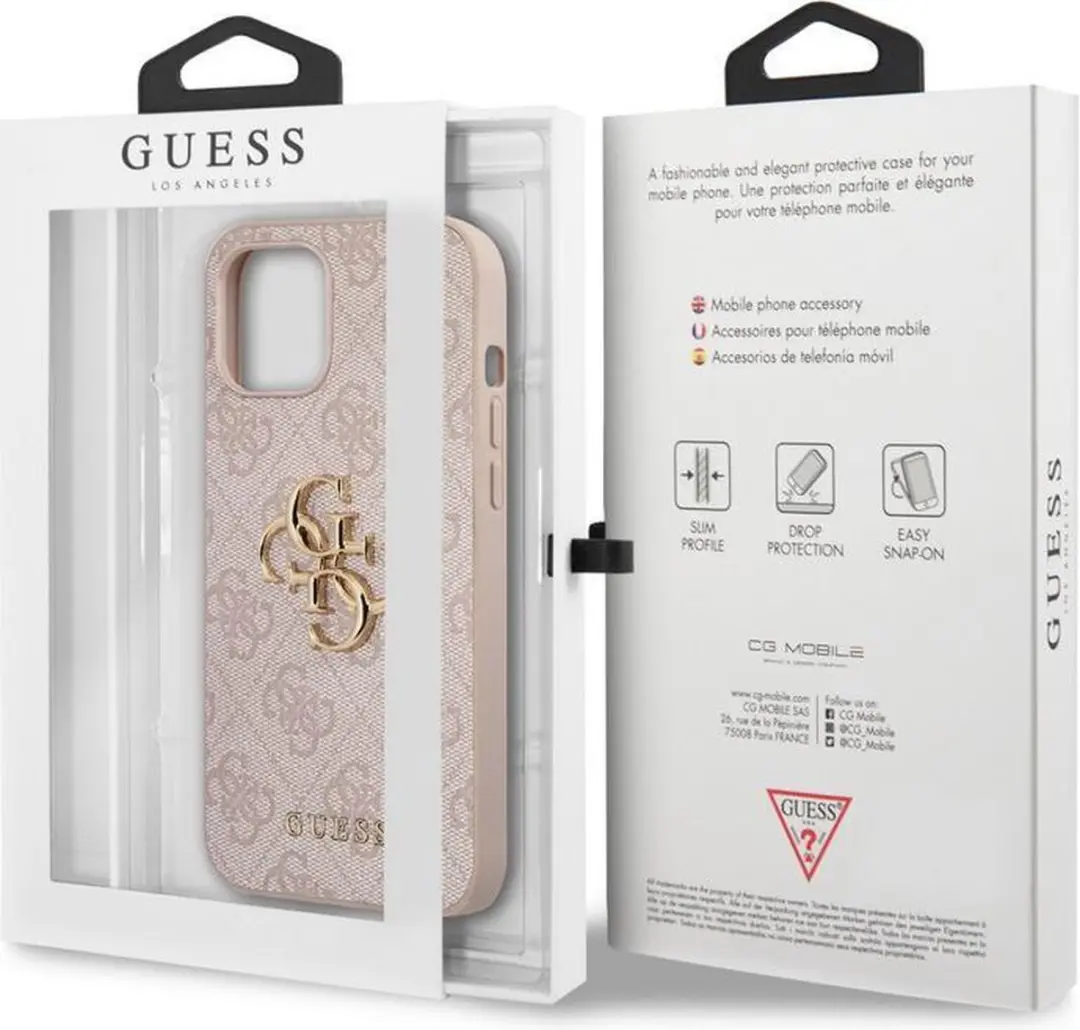 Guess 4G Metal Logo Hoesje - iPhone 12/12 Pro - Roze