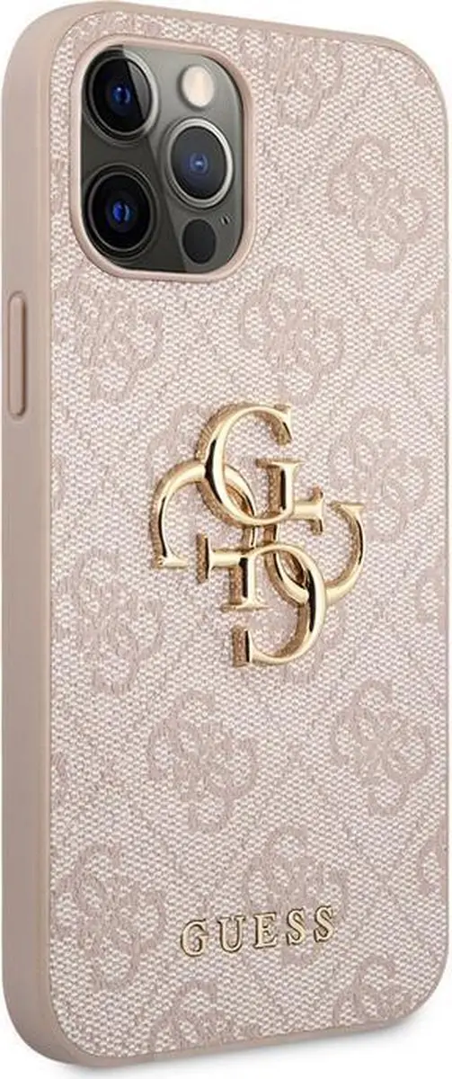 Guess 4G Metal Logo Hoesje - iPhone 12/12 Pro - Roze