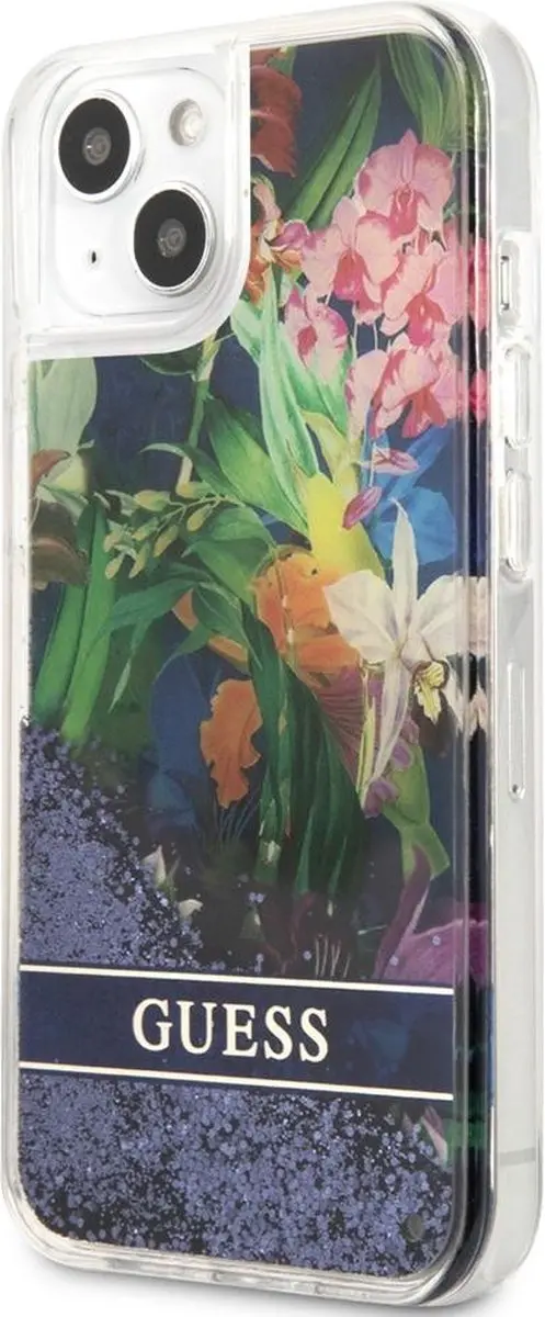 GUESS Flower Liquid Glitter iPhone 13 Mini Hoes