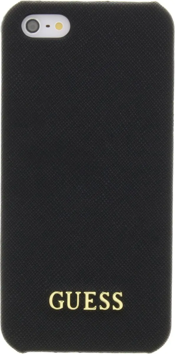 Guess Saffiano Backcover Case iPhone 5/5S/SE - Zwart - GUHCPSETBK