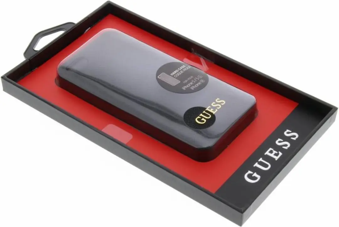 Guess Saffiano Backcover Case iPhone 5/5S/SE - Zwart - GUHCPSETBK