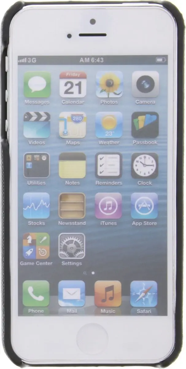 Guess Saffiano Backcover Case iPhone 5/5S/SE - Zwart - GUHCPSETBK