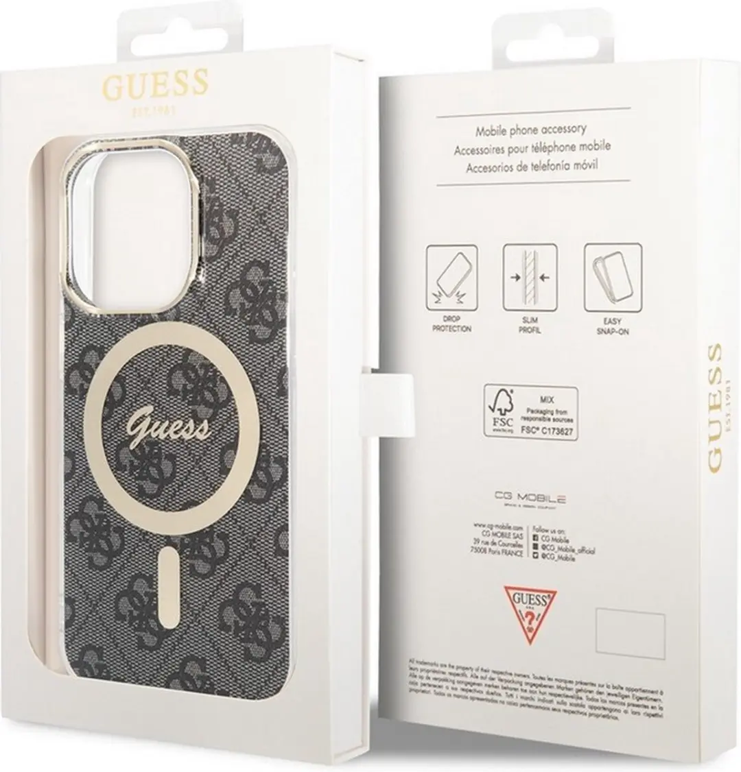GUESS 4G Back Case MagSafe iPhone 14 Pro - Grijs