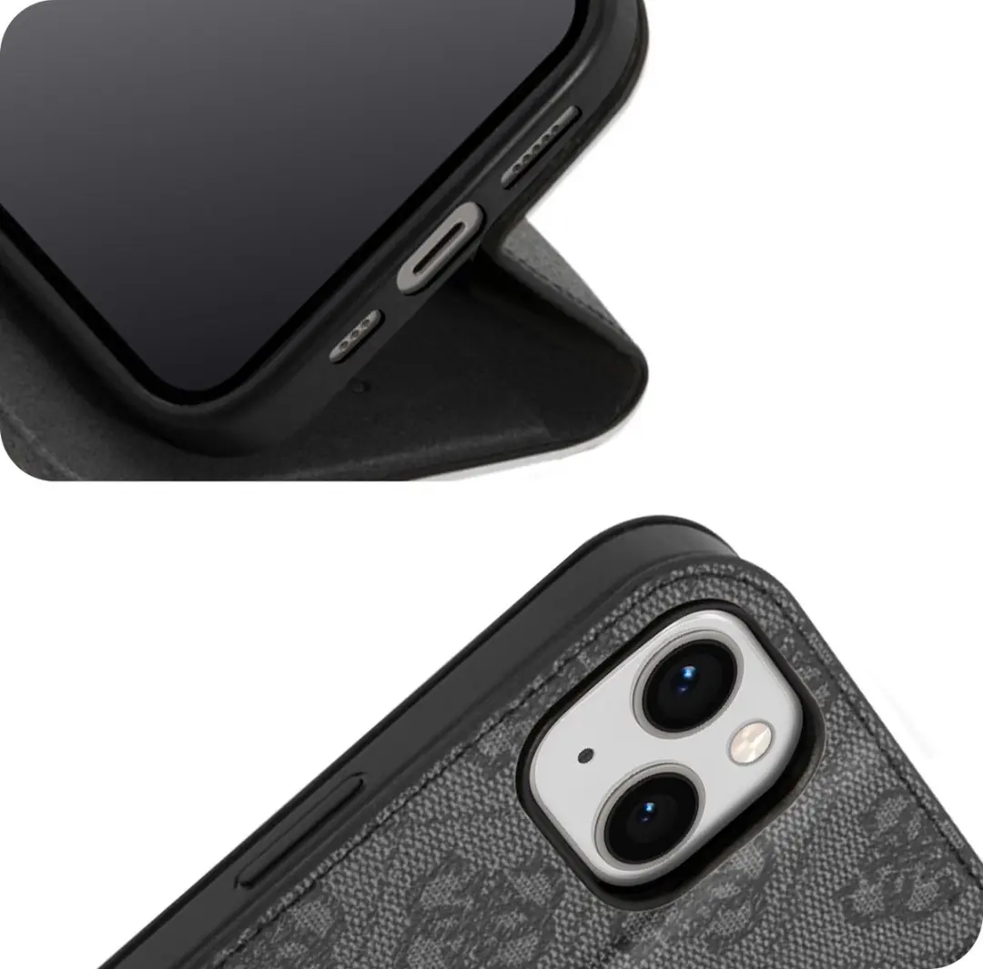 GUESS 4G Book Case voor iPhone 14 - Grijs