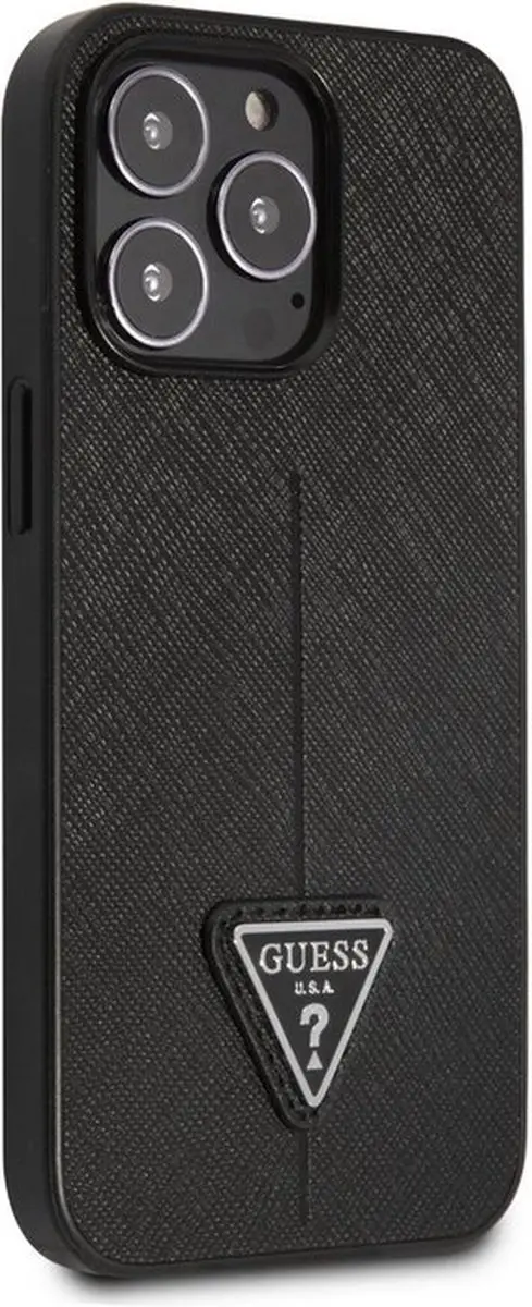 Guess Saffiano iPhone 13 Pro Hoesje - Zwart