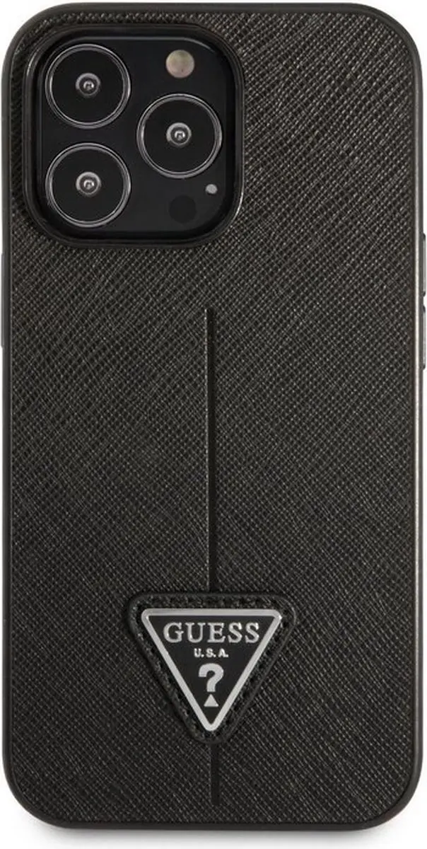 Guess Saffiano iPhone 13 Pro Hoesje - Zwart
