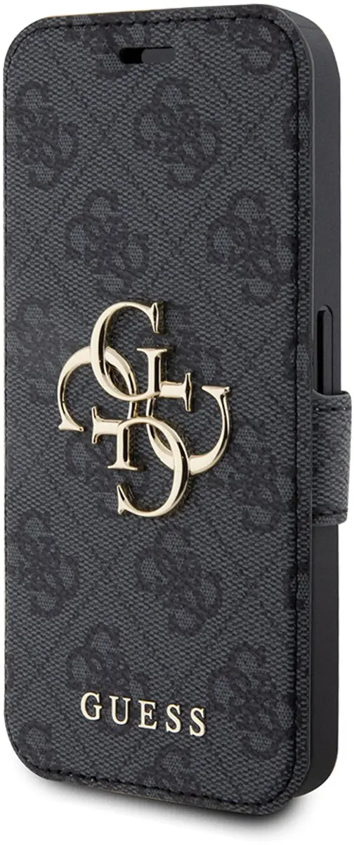 Guess 4G Metal Logo Book Case - iPhone 15 Pro 6.1" - Grijs