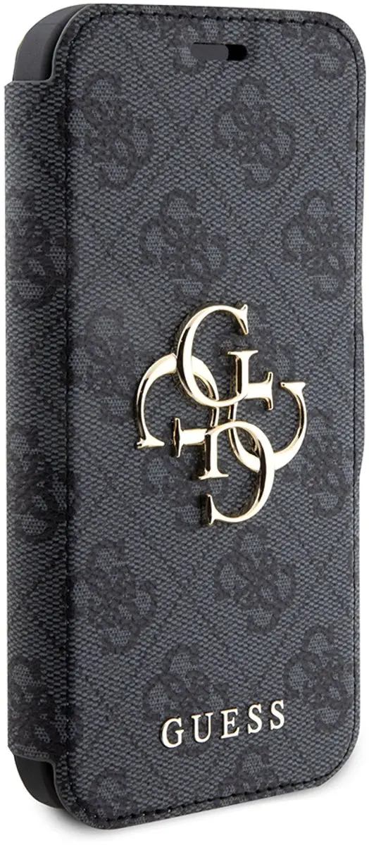 Guess 4G Metal Logo Book Case - iPhone 15 Pro 6.1" - Grijs