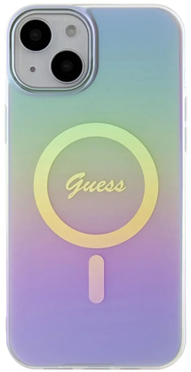 GUESS Iridescent Back Case - iPhone 15 Plus - Paars - MagSafe