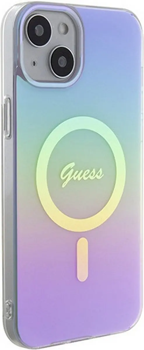 GUESS Iridescent Back Case - iPhone 15 Plus - Paars - MagSafe