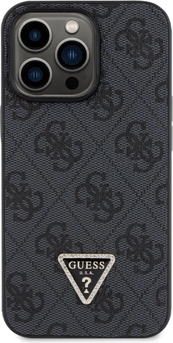 GUESS 4G Triangle Crossbody Case - iPhone 13 Pro Max - Zwart