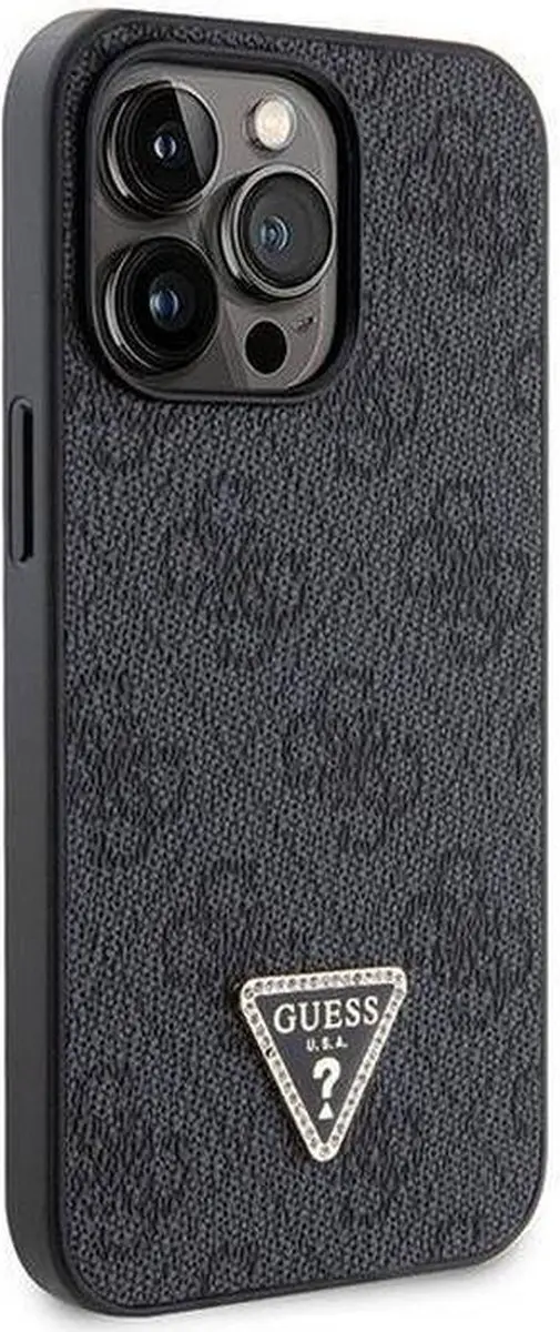 GUESS 4G Triangle Crossbody Case - iPhone 13 Pro Max - Zwart