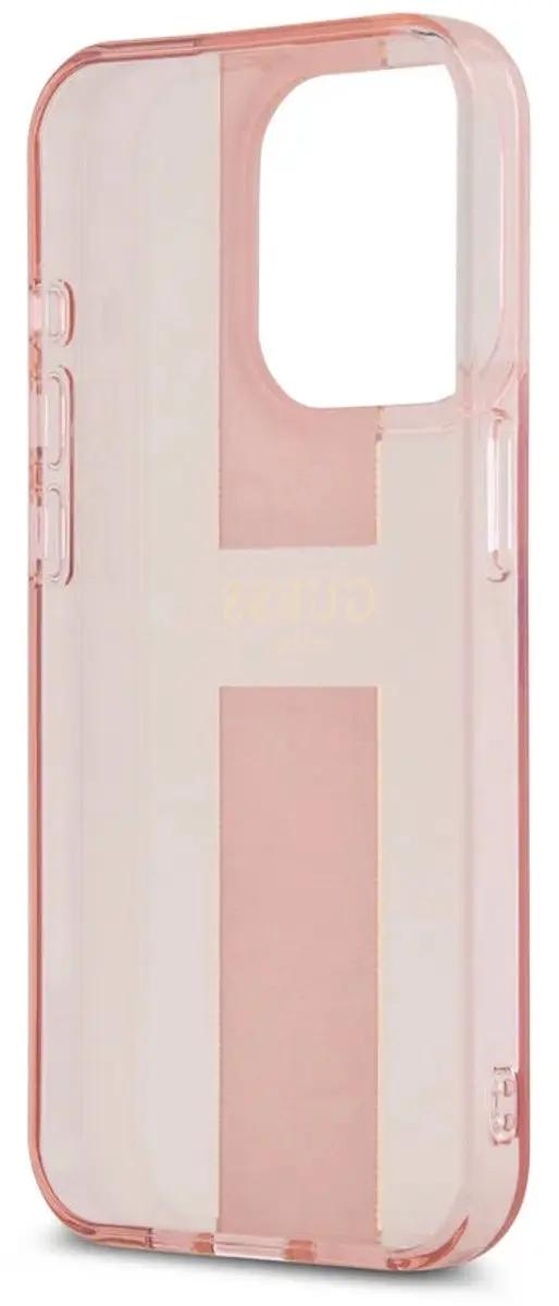 Guess iPhone 15 Pro Backcover IML 4G Stripe - Roze