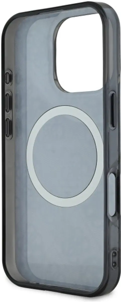 GUESS Backcover iPhone 16 Pro MagSafe - Pioenroosmotief Wit - afbeelding 6 van 6