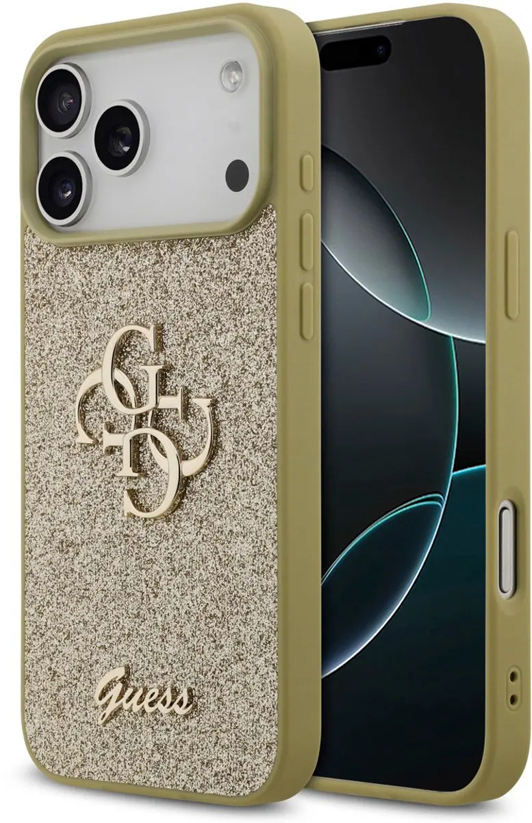 Guess Back Cover iPhone 17 Pro Max - Goud - Glitter - 3666339492205