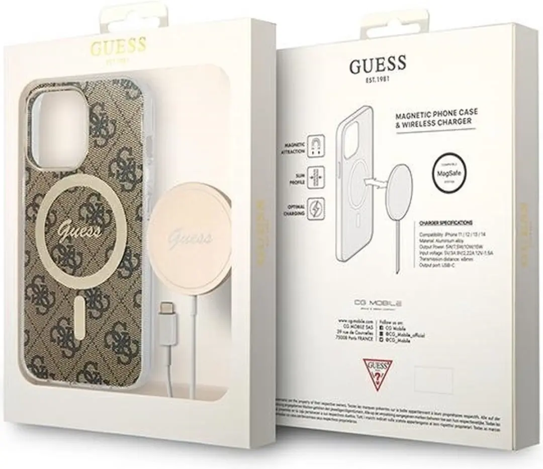 Guess Hoesje iPhone 13 Pro MagSafe - Bruin - 3666339102876 - afbeelding 6 van 6