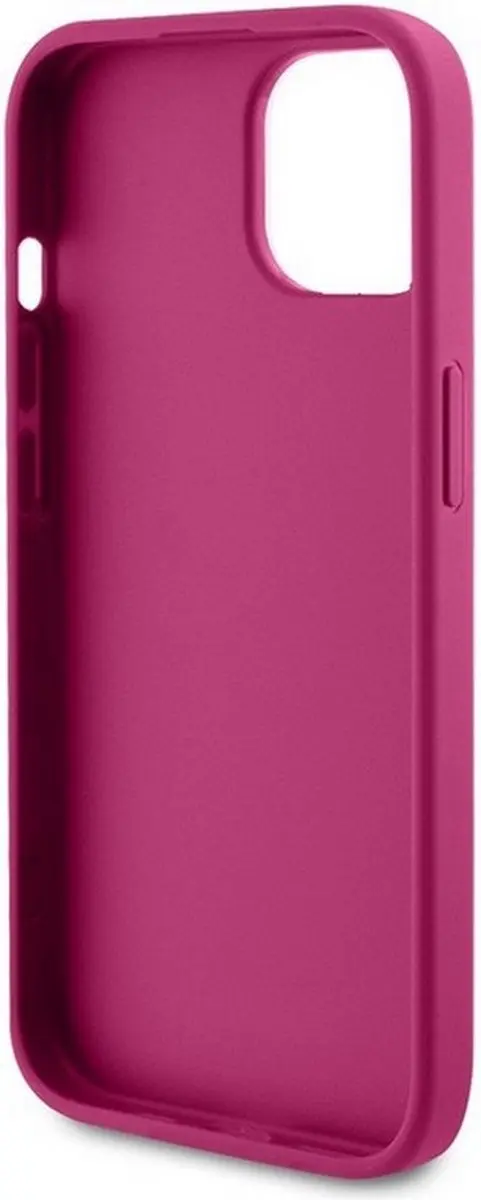 Guess 4G Strass Metal Logo Back Case - iPhone 15 Roze