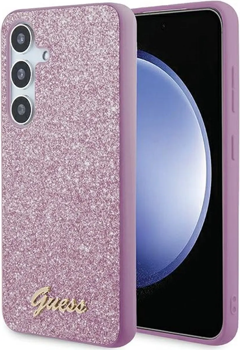 GUESS Glitter Back Case Samsung Galaxy S24 Plus - Paars