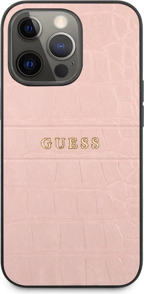 GUESS Crocodile Back Case - iPhone 13 Pro - Roze - MPN 3666339023850