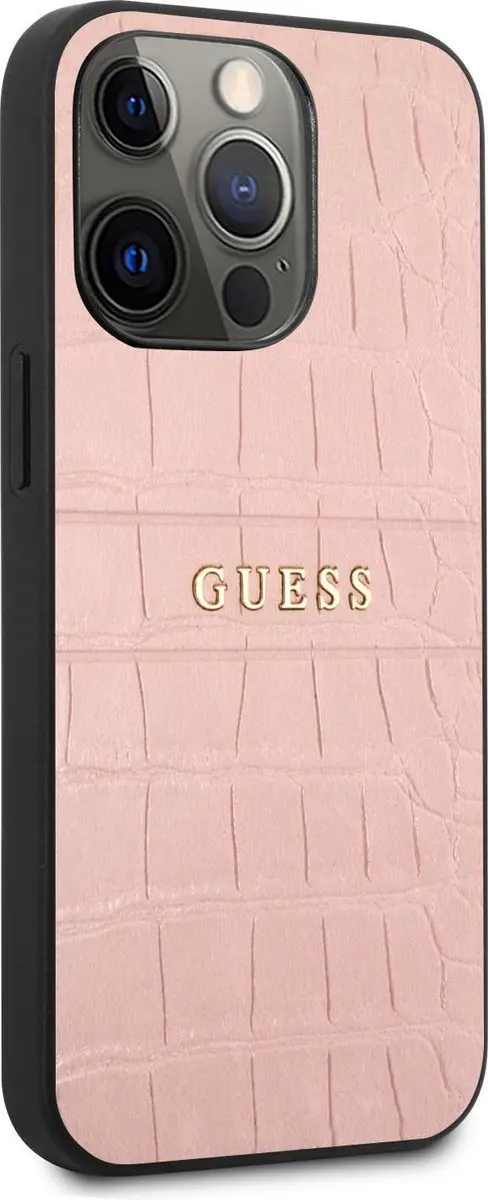 GUESS Crocodile Back Case - iPhone 13 Pro - Roze - MPN 3666339023850