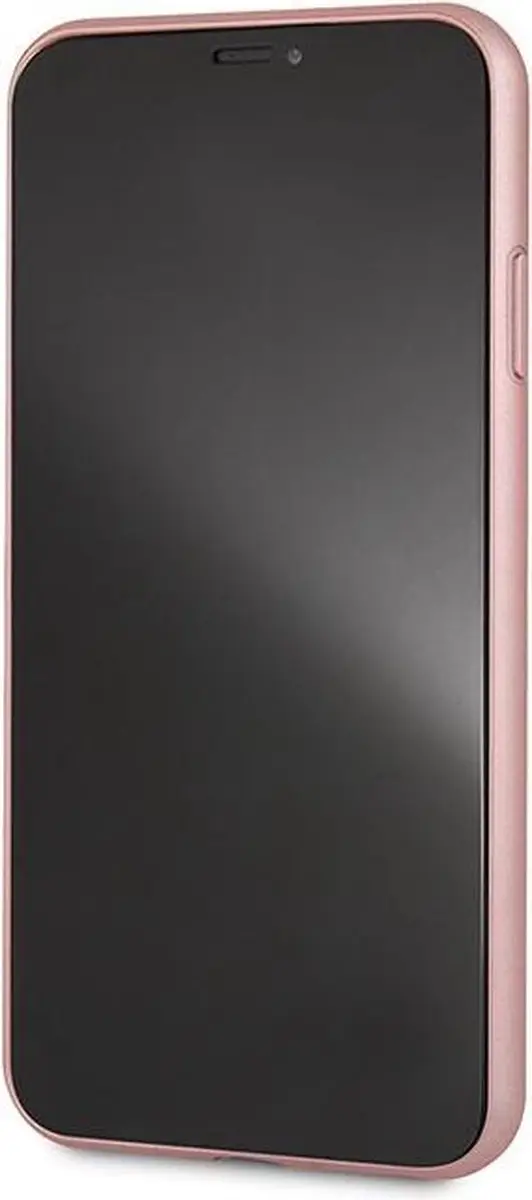 GUESS Hoesje iPhone Xs Max - Roze Goud - Leer met gouden studs