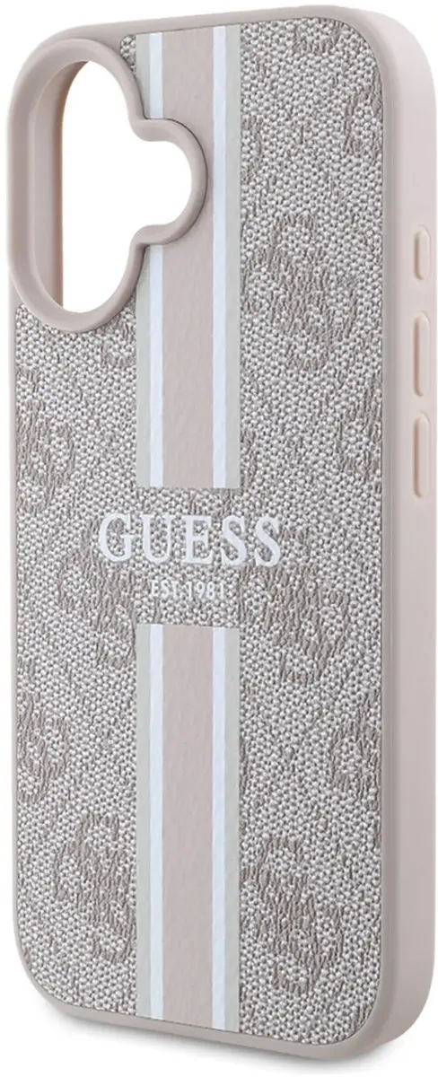 GUESS 4G Printed Stripes Hoesje iPhone 16 - Roze - afbeelding 6 van 6