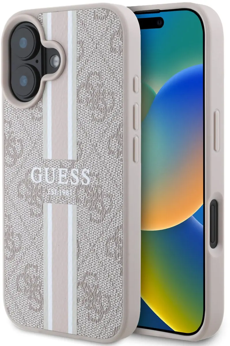 GUESS 4G Printed Stripes Hoesje iPhone 16