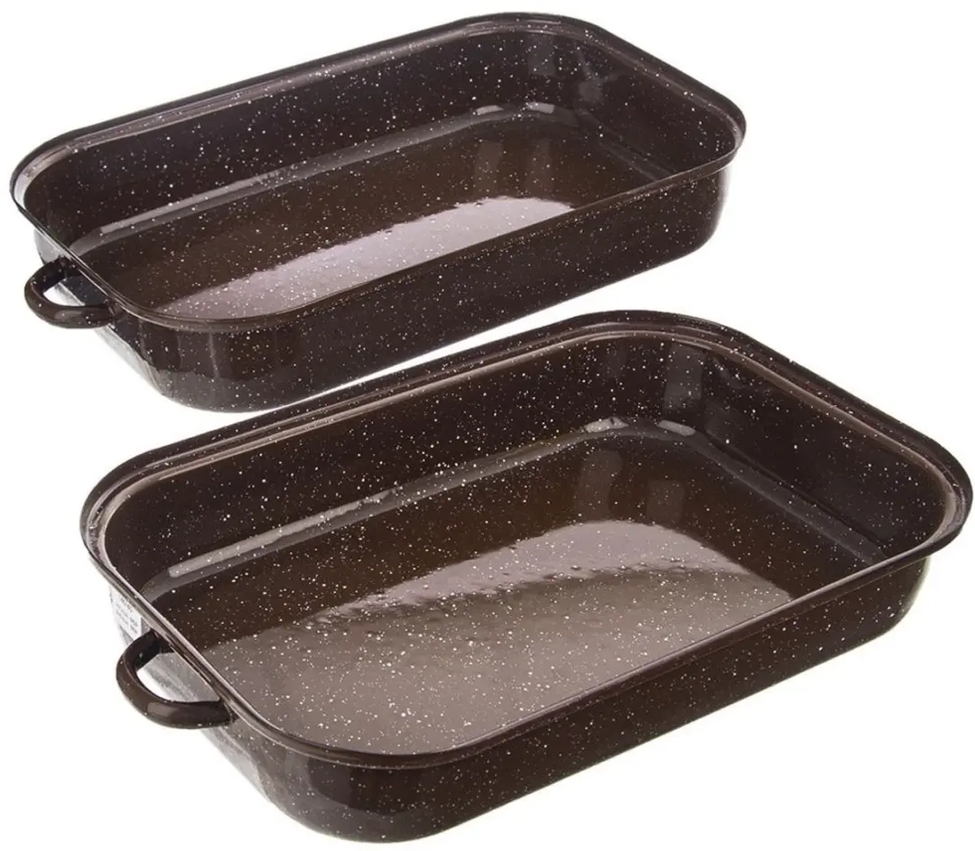 Orion Rechthoekige Emaleren Braadpan 1,5L - 2 Stuks