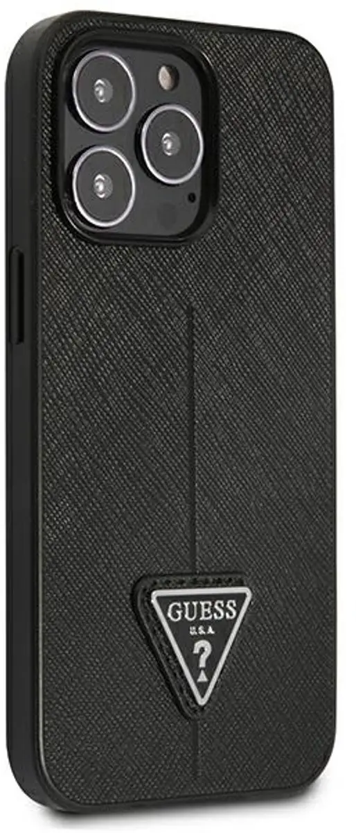 Guess Saffiano Hoesje iPhone 14 Pro - Zwart