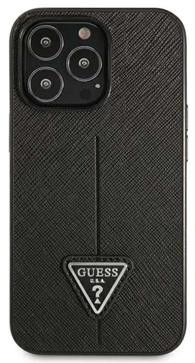 Guess Saffiano Hoesje iPhone 14 Pro - Zwart