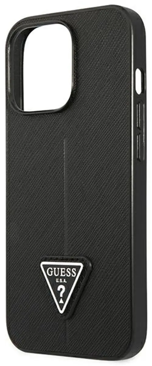 Guess Saffiano Hoesje iPhone 14 Pro - Zwart