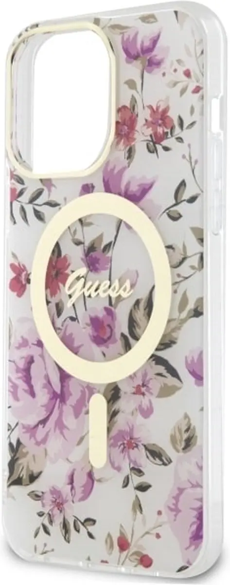 GUESS Flower MagSafe Hoesje - iPhone 14 Pro Max - Transparant